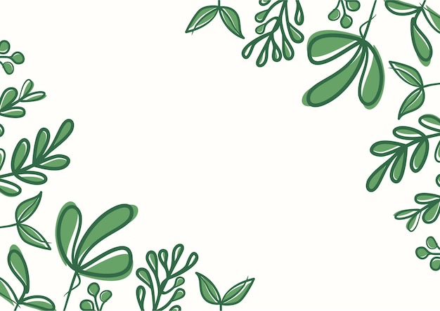 Fondo de hojas florales verdes botánicas con espacio de copia para texto. Fondo de hojas verdes botánicas