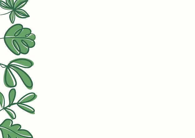 Fondo de hojas florales verdes botánicas con espacio de copia para texto. Fondo de hojas verdes botánicas