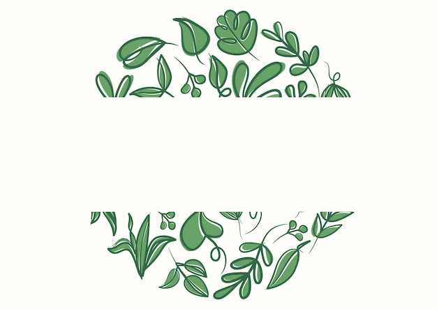 Fondo de hojas florales verdes botánicas con espacio de copia para texto. Fondo de hojas verdes botánicas