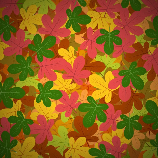 Fondo con hojas de otoño. Ilustración vectorial