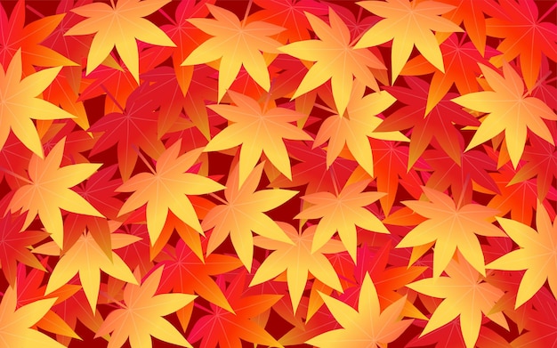 Vector fondo de hojas de otoño un lado de hojas caídas