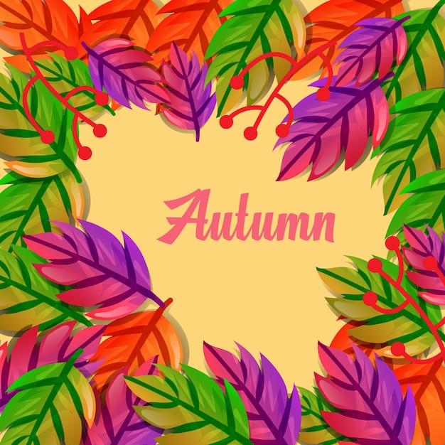 Vector fondo de hojas de otoño