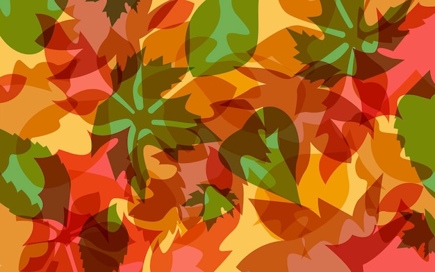 Fondo con hojas de roble texturizadas en una ilustración de color de otoño