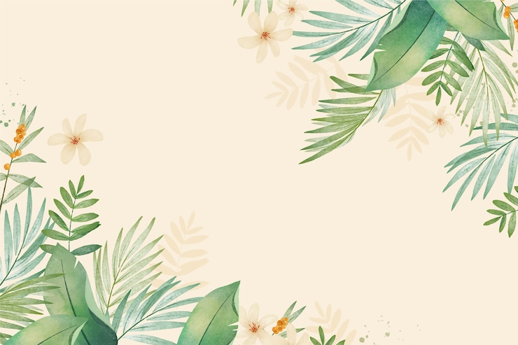 Vector fondo de hojas tropicales acuarela pintada a mano