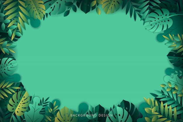 Vector fondo de hojas tropicales. ilustración