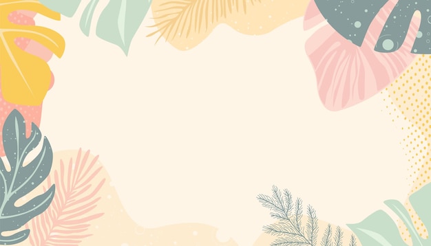 El fondo de las hojas tropicales pastel