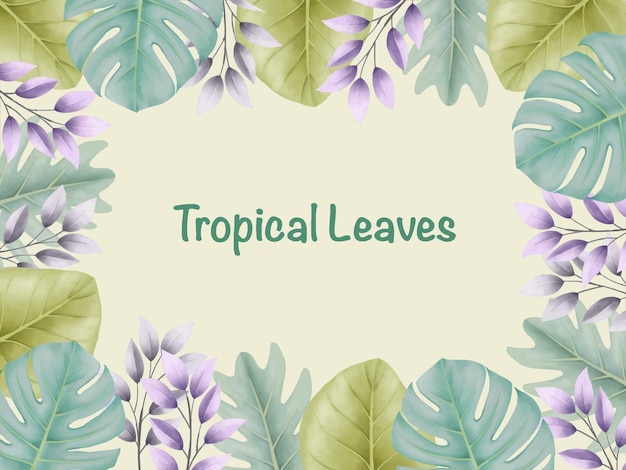 Vector fondo de hojas tropicales y transparente