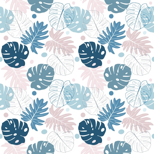 Vector fondo de hojas tropicales y transparente