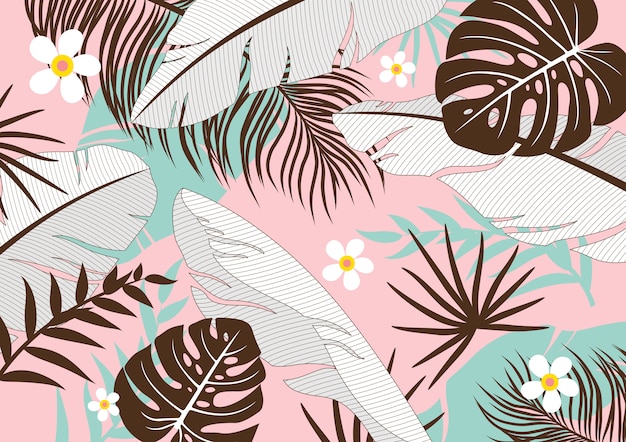 Vector fondo de hojas tropicales