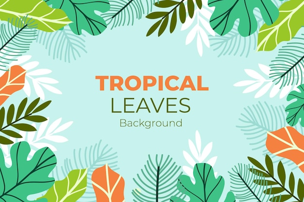 Fondo con hojas tropicales