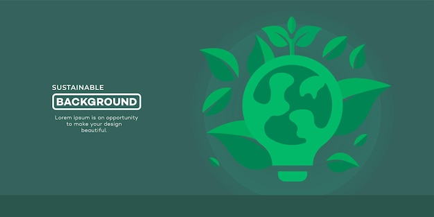 El fondo de hojas verdes presenta el concepto de energía ecológica y los recursos sostenibles con tema de ecología