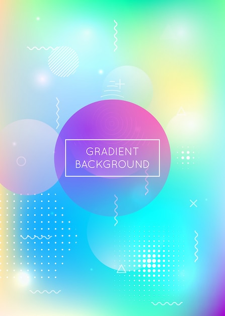 Fondo holográfico con formas líquidas. Gradiente dinámico