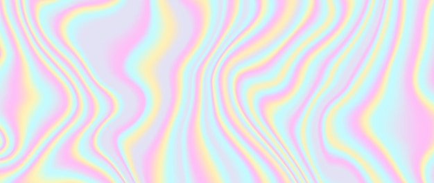 Fondo holográfico Telón de fondo de degradado de arco iris Textura metálica líquida Colores de unicornio borrosos