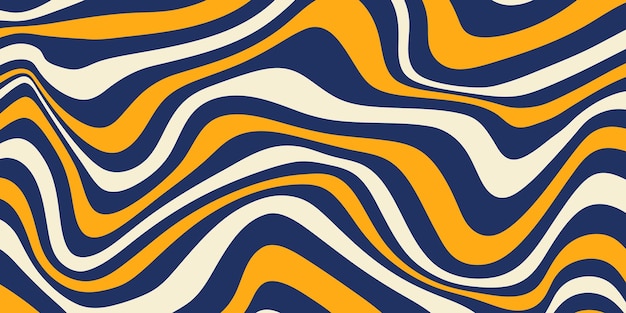Fondo horizontal abstracto con ondas dinámicas Ilustración vectorial de moda en estilo retro