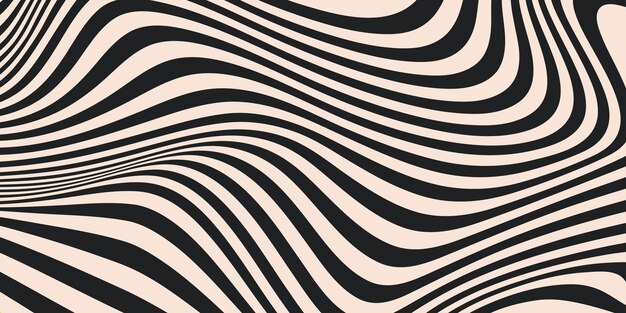 Fondo horizontal abstracto con ondas dinámicas Ilustración vectorial de moda en estilo retro