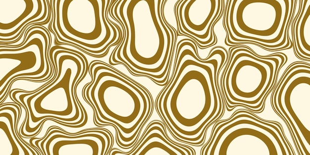 Fondo horizontal abstracto con ondas doradas Ilustración vectorial de moda en estilo retro