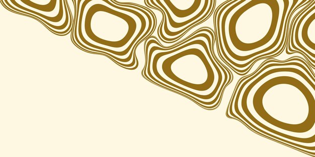Fondo horizontal abstracto con ondas doradas Ilustración vectorial de moda en estilo retro