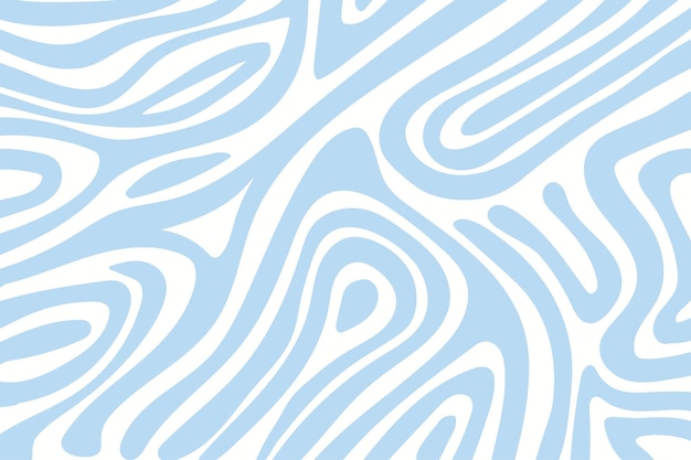 Fondo horizontal con ondas azules en estilo retro de los años 60 y 70 Diseño ondulado minimalista de moda en colores pastel Ilustración de mármol colorido