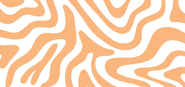 Fondo horizontal con ondas naranjas en el estilo retro de los años 60 y 70 Diseño minimalista ondulado de moda