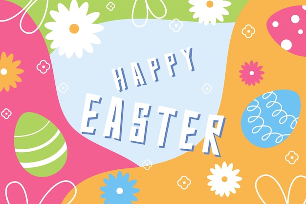 fondo horizontal de Pascua en colores brillantes