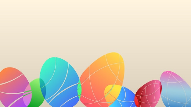 Fondo de huevos de Pascua multicolores en color beige
