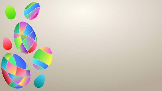 Fondo con huevos de Pascua multicolores de segmentos degradados de colores en color beige