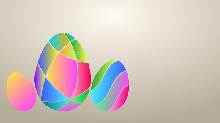 Vector fondo con huevos de pascua multicolores de segmentos degradados de colores en color beige