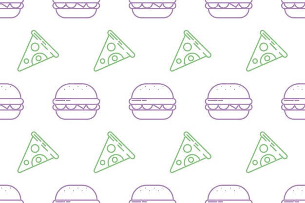El fondo del icono de alimentos tiene un patrón sin costuras