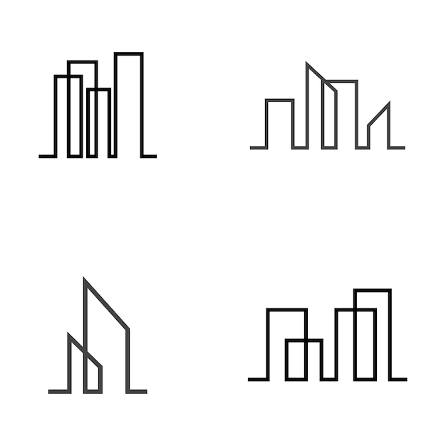 Fondo de icono de vector de horizonte de ciudad moderna