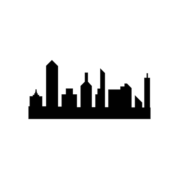 Fondo de icono de vector de horizonte de ciudad moderna