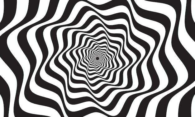 Fondo de ilusión óptica en blanco y negro