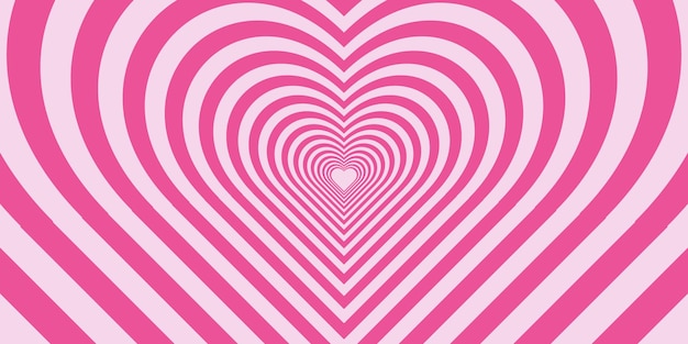 El fondo de la ilusión óptica del corazón rosado