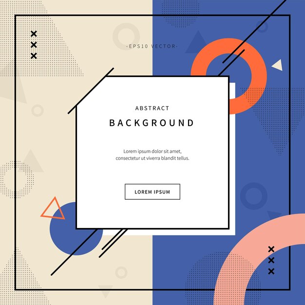 Fondo de ilustración abstracta con formas geométricas inspiradas en el estilo de Memphis