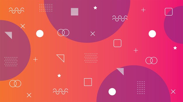 Fondo de ilustración abstracta vectorial con formas geométricas inspiradas en el estilo de Memphis