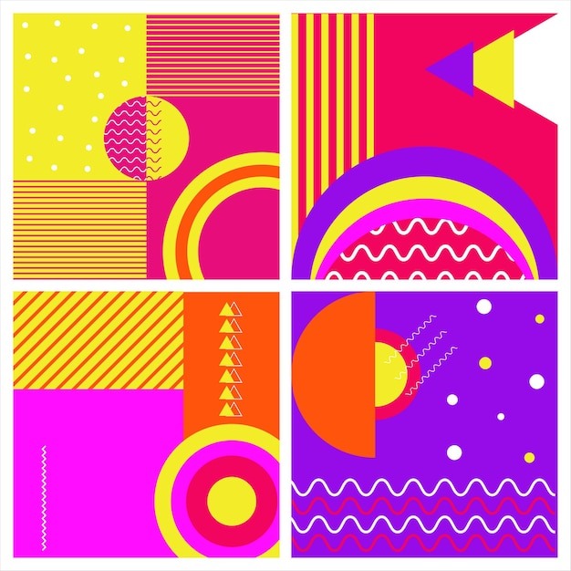 Fondo de ilustración de arte impactante. Fondo dinámico geométrico colorido