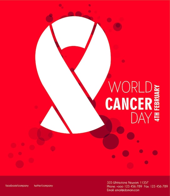 Fondo de ilustración de cartel o pancarta del Día Mundial contra el Cáncer 4 de febrero