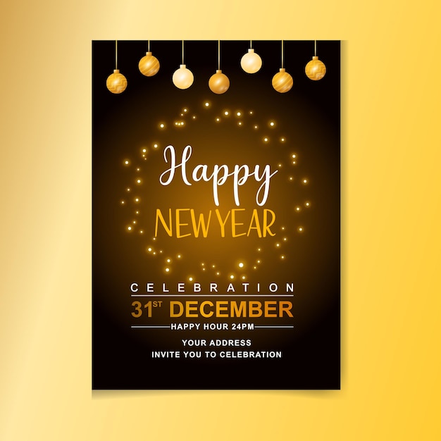 Fondo para la ilustración de celebración de Feliz Año Nuevo con tipografía