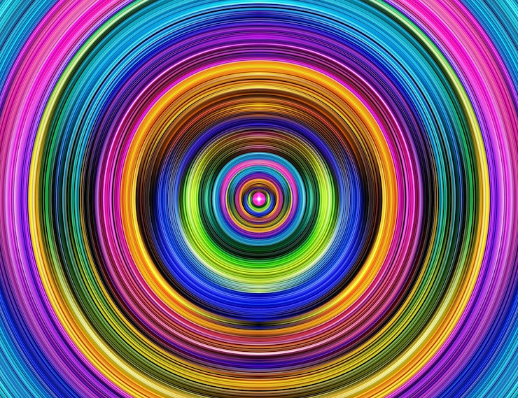 Vector fondo de ilustración de círculo 3d abstracto con diseño de forma de remolino brillante