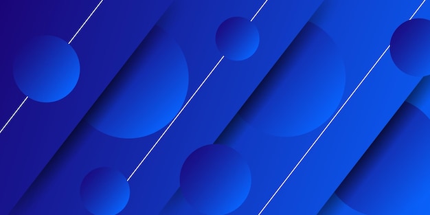 Fondo de ilustración de color azul abstracto con patrón de rectángulo y círculo con aspecto 3D genial
