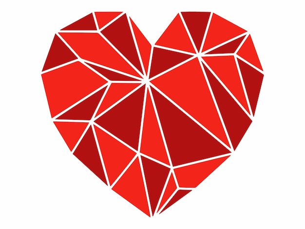 Vector fondo ilustración del corazón geométrico de san valentín