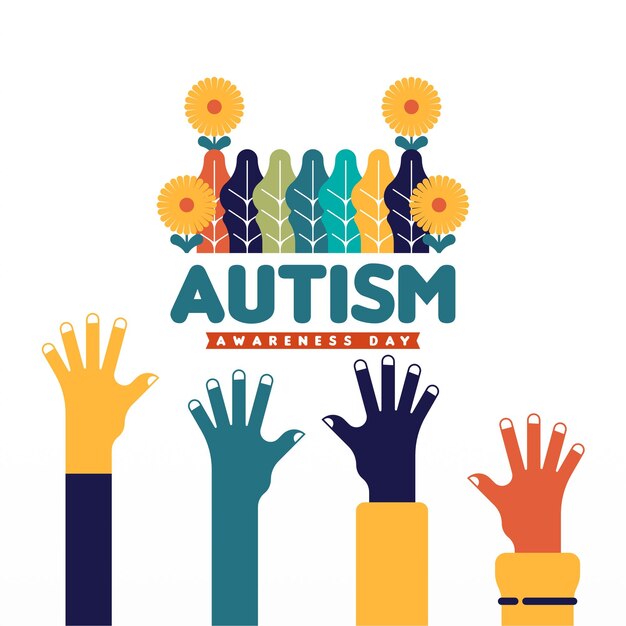 Fondo de la ilustración del día de concienciación sobre el autismo en el mundo plano