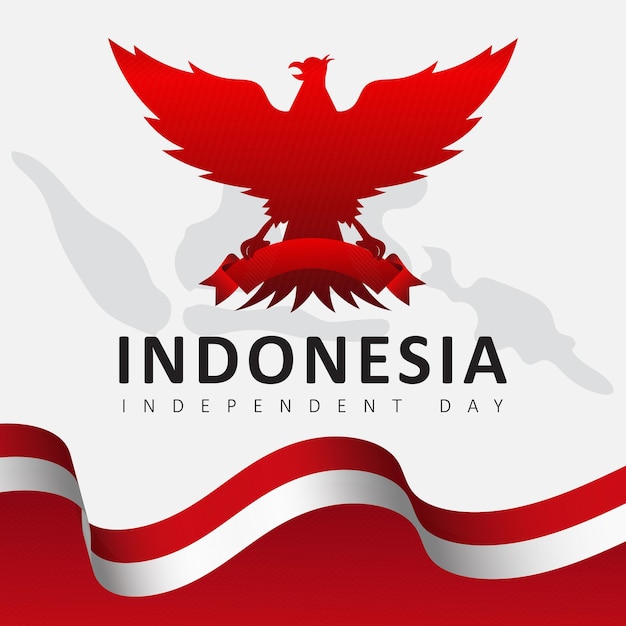 Fondo de ilustración del día independiente de indonesia