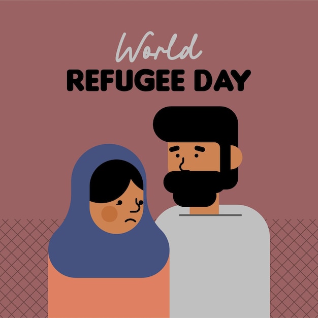 Fondo de la ilustración del Día Mundial de los Refugiados