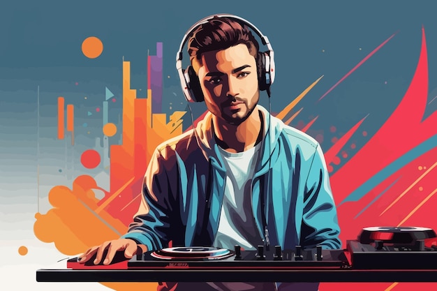 Vector fondo para la ilustración de dj