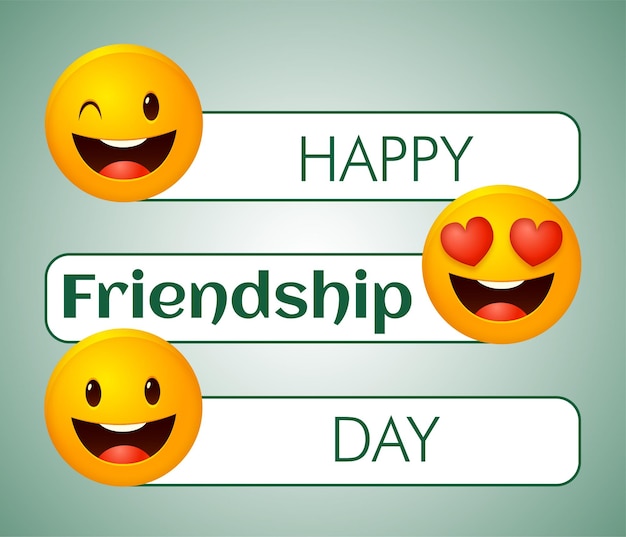 Fondo de ilustración de emoji plano del día de la amistad Descargar gratis