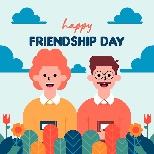 El fondo de la ilustración del feliz día de la amistad