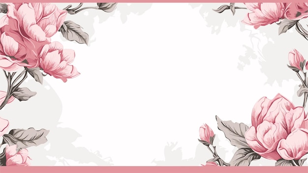 Fondo de ilustración de flor de magnolia vintage risógrafo 011