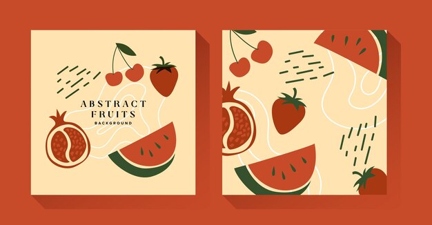 Fondo De Ilustración De Fruta Abstracta Moderna Roja