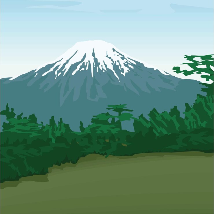 Vector fondo de ilustración de fuji japonés de montaña