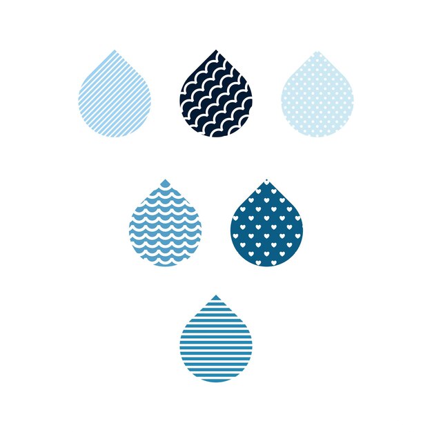 Vector fondo de la ilustración de la gota de agua plana